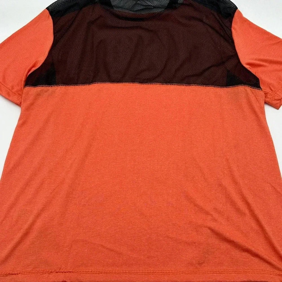 Fourcast Performance Shirt Mens L Black And Orange Activewear Workout Mesh - Picture 6 of 10